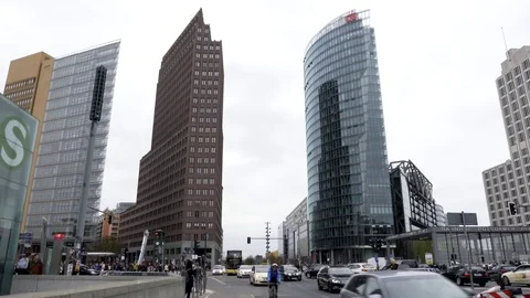 Potsdamerplatz during the day, in Berlin Stock Footage 83387984
