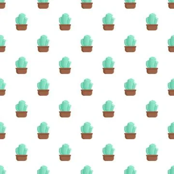 Potted cactus seamless pattern design illustration concept 스톡 일러스트