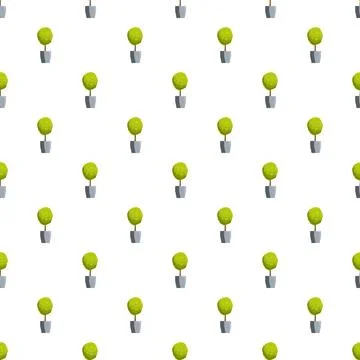 Potted green plant pattern on white background 스톡 일러스트