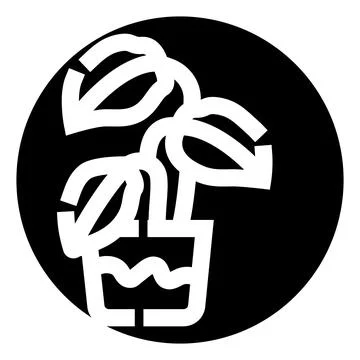 Potted plant icon representing drought and wilting Stock Illustration