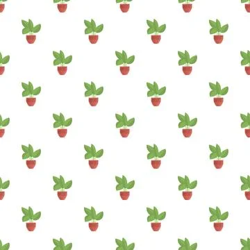 Potted plant pattern generating seamless wallpaper design Stockillustratie