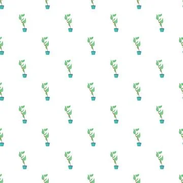 Potted plant seamless pattern creating vibrant wallpaper Stock Illustration
