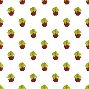 Potted plant seamless pattern for home decor Stock Illustration