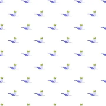 Potted plant on shelf seamless pattern repeating background 스톡 일러스트