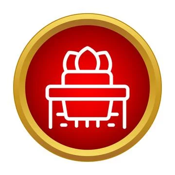 Potted plant on table line icon design Stock Illustration