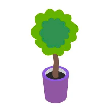 Potted Plant on white background. Vector illustration in trendy flat style. ESP Stock Illustration