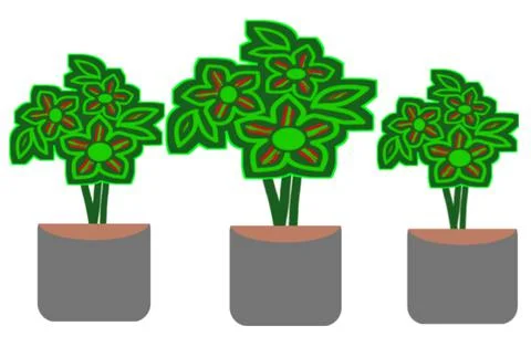 Potted plants Stock Illustration