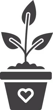 Potted seedling Stock Illustration