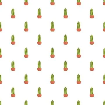 Potted snake plant pattern generating seamless green background 스톡 일러스트