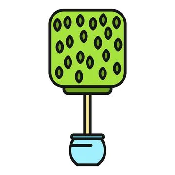 Potted square tree icon concept of nature Stock Illustration