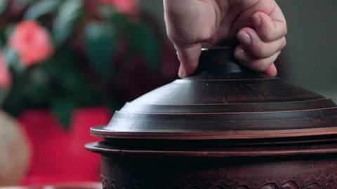 Potted steam Stock Footage 89968789