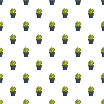 Potted succulent plants forming a repeating pattern background Stock Illustration