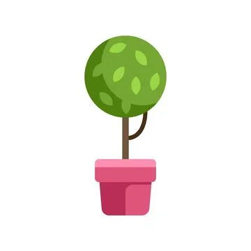 Potted topiary tree a decorative green plant icon イラスト素材