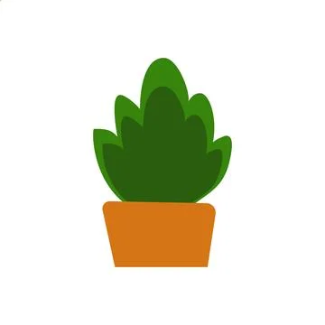 Potted tree icon in flat color style. Houseplant. Tree icon isolated Stock Illustration
