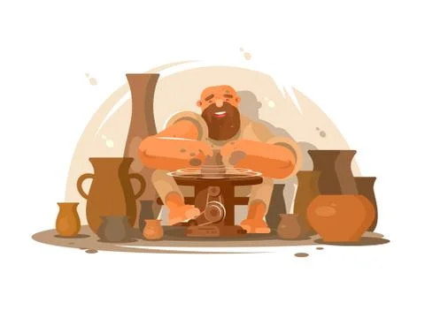 Potter bearded man Stock Illustration