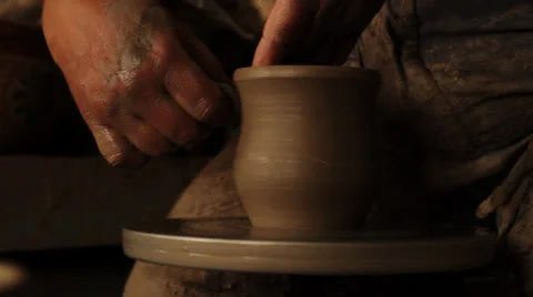 Potter creating a pitcher Stock Footage 24037025