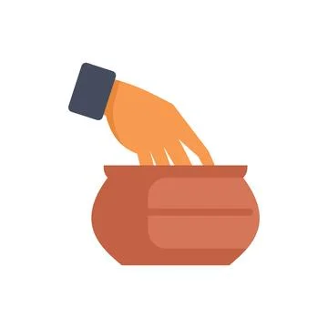 Potter hand making clay pot traditional ceramic production craftmanship Stock Illustration