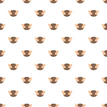 Potter hands crafting ceramic clay pot seamless pattern Stock Illustration