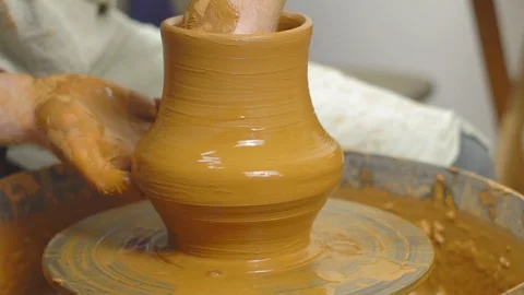 Potter makes a jug Video stock 95627041