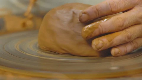 Potter makes a jug Stock Footage 95627285