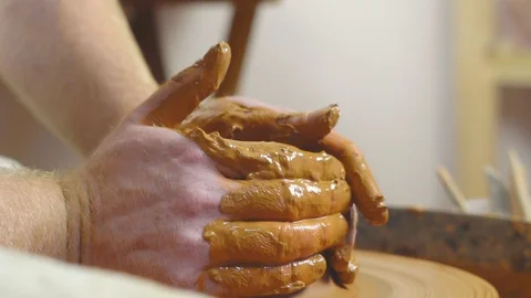 Potter makes a jug Video stock 95677522