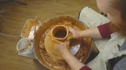 Potter makes a jug Video stock 95742245