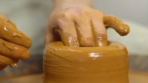 Potter makes a jug Stock Footage 95934936