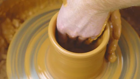 Potter makes a jug Stock Footage 96051955