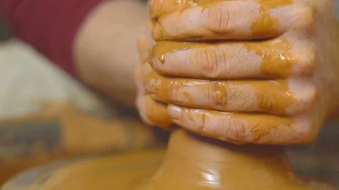 Potter makes a jug Stock Footage 96104093