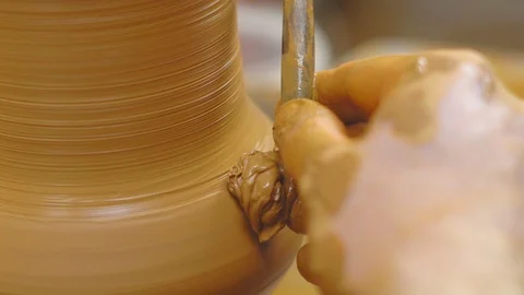 Potter makes a jug Stock Footage 96104397