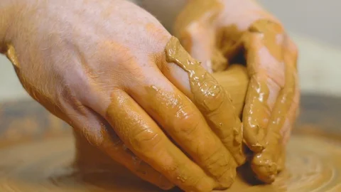 Potter makes a jug Stock Footage 96239874