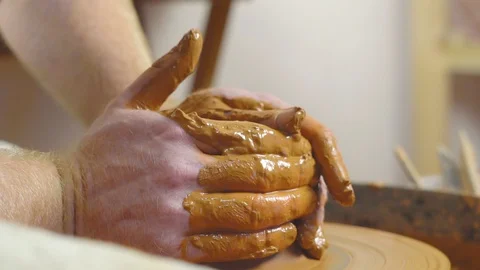 Potter makes a jug Stock Footage 96286903