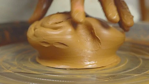 Potter makes a jug Video stock 98438073