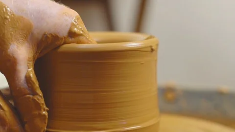 Potter makes a jug Stock Footage 99129882