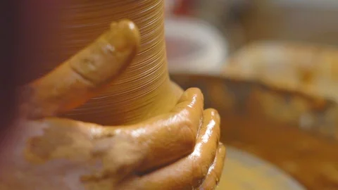 Potter makes a jug Stock Footage 99130216