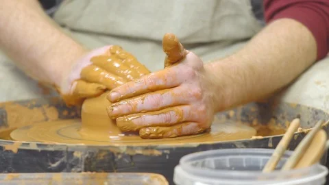 Potter makes a jug Video stock 99435825