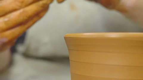 Potter makes a jug Video stock 99436070