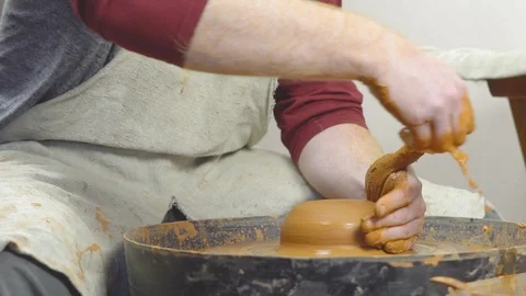 Potter makes a jug Stock Footage 100738938