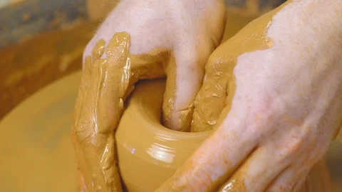 Potter makes a jug Stock Footage 100738998