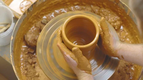 Potter makes a jug Stock Footage 100739052