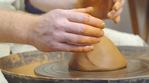 Potter makes a jug Stock Footage 101320679