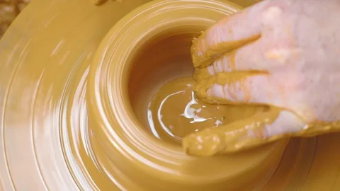 Potter makes a jug Stock Footage 102649213