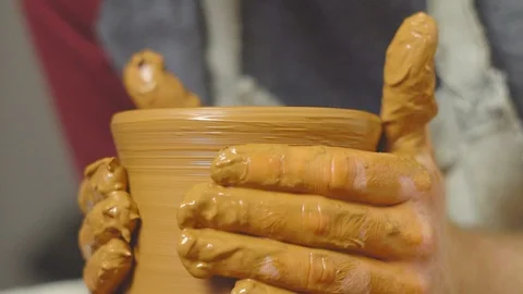 Potter makes a jug Stock Footage 103921131