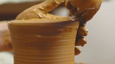 Potter makes a jug Stock Footage 103921566