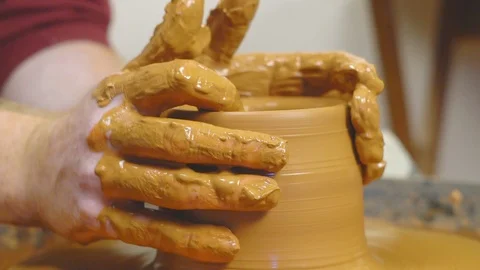 Potter makes a jug Stock Footage 104744629