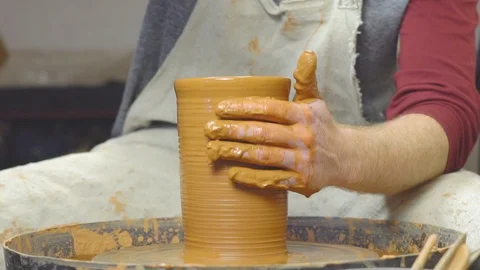 Potter makes a jug Video stock 104744807