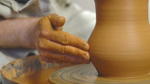 Potter makes a jug Stock Footage 106231640