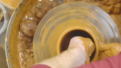 Potter makes a jug Stock Footage 106929293