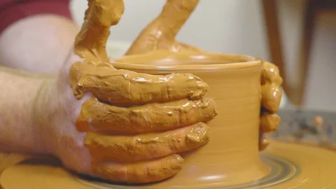 Potter makes a jug Stock Footage 106929362