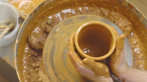 Potter makes a jug Stock Footage 108211345